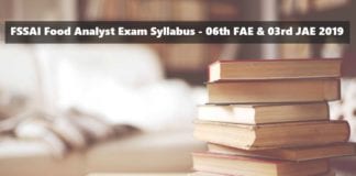 FSSAI Syllabus Food Analyst Exam