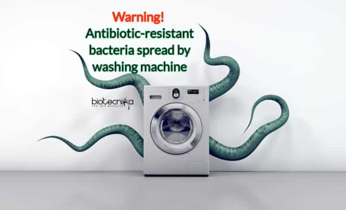 Warning! Antibiotic-resistant bacteria spread by washing machine