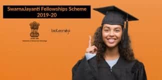 SwarnaJayanti Fellowships Scheme 2019-20