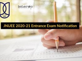 JNUEE 2020-21 Exam Notification