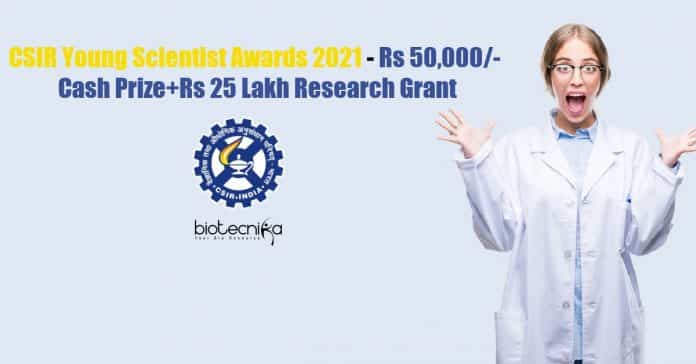 CSIR-Young Scientist Awards 2021