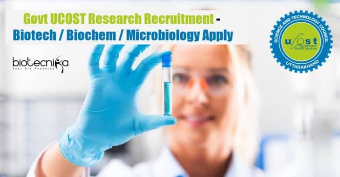Govt UCOST Research Recruitment