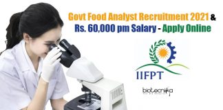 Govt Food Analyst Recruitment