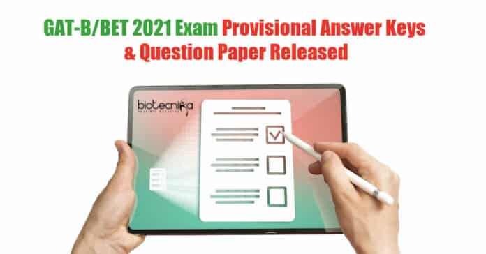 GAT-B/BET 2021 Exam Answer