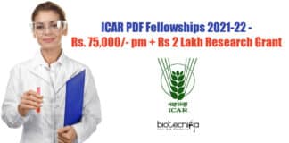 ICAR PDF Fellowships 2021