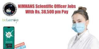 NIMHANS Scientific Officer Jobs