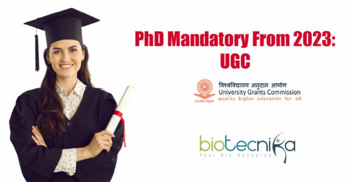 PhD will now be mandatory from 2023
