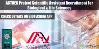 ACTREC Project Scientific Assistant