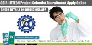CSIR-IMTECH Project Scientist