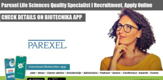 Parexel Quality Specialist Recruitment