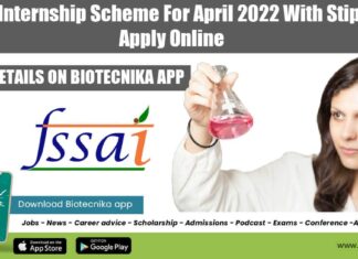 FSSAI Internship 2022 Scheme