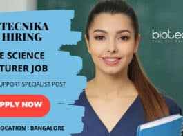 Life Science Academic Support Specialist - Lecturer Job @ Biotecnika Bangalore