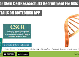 Stem Cell JRF Job