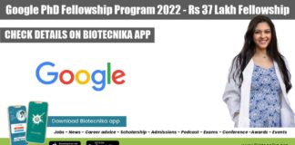 Google PhD Fellowship 2022