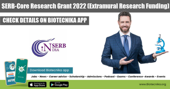 SERB-Core Research Grant 2022