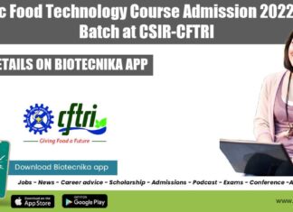 CSIR-CFTRI Food Tech Admissions