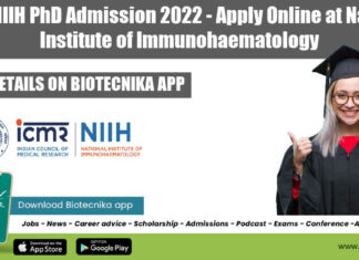 ICMR-NIIH PhD Admission 2022