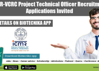 ICMR-VCRC Project Technical Officer