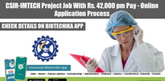 CSIR-IMTECH Project Job 2022