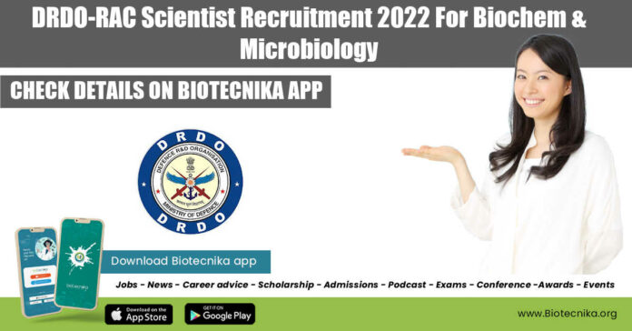 DRDO-RAC Scientist Recruitment 2022
