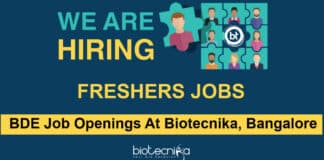BDE Job Openings At Biotecnika, Bangalore