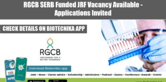 RGCB Latest JRF Job