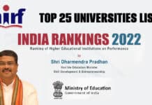 Top Universities As Per NIRF 2022