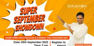 Super September Showdown - This Teachers' Day Something Spectacular Is Coming @ Biotecnika - Register Now & Stay Tuned