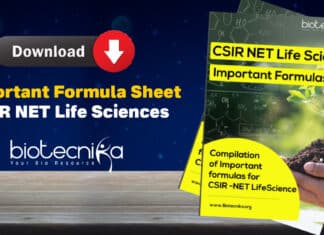 CSIR NET Formula Sheet