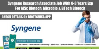 Syngene Microbiology Freshers Job