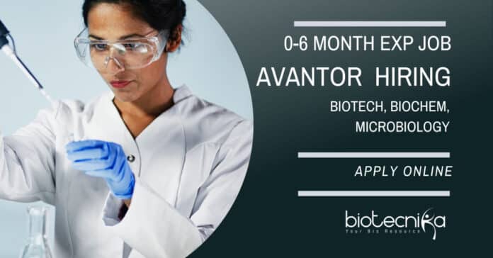Avantor Biotech Freshers Job