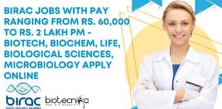 BIRAC Jobs For Biotech
