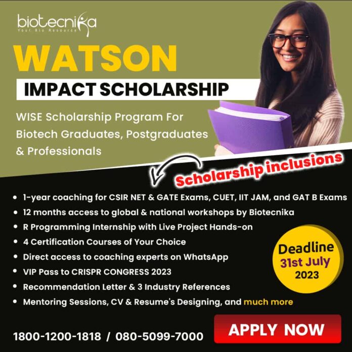 Watson Scholarship Application Closes 31st July 2023