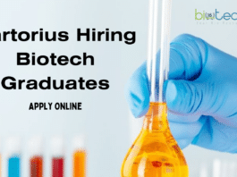 Sartorius Hiring Biotech Candidates- Apply Online