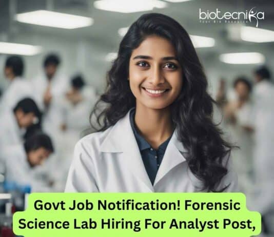 Govt Forensic Science Lab Jobs For MSc, Chemistry Candidates