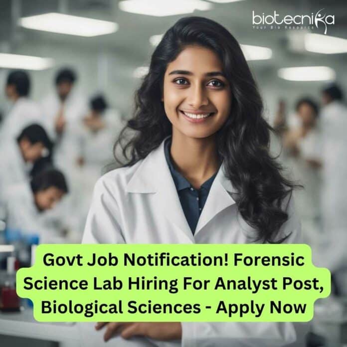 Govt Forensic Science Lab Jobs For MSc, Chemistry Candidates