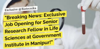 "Breaking News: Exclusive Job Opening for Senior Research Fellow in Life Sciences at Government Institute in Manipur!"