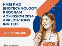 NABI PhD Admission 2024 For Biotechnology - Applications Invited