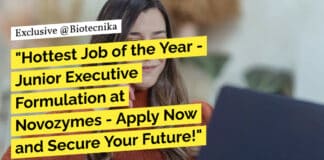 "Hottest Job of the Year - Junior Executive Formulation at Novozymes - Apply Now and Secure Your Future!"