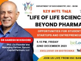Life Beyond Pharma: Opportunities for Students, Startups, and Entrepreneurs with Dr. Ganesh M Kishore at IBioM - Don't Miss Out!