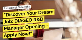 "Discover Your Dream Job: DIAGEO R&D Manager Opening - Apply Now!"