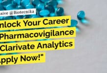 "Unlock Your Career in Pharmacovigilance at Clarivate Analytics - Apply Now!"