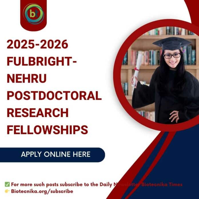 2025-2026 Fulbright-Nehru Postdoctoral