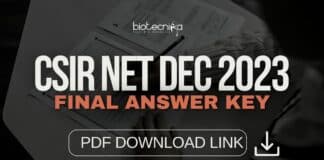 Download CSIR NET Dec 2023 Final Answer key.
