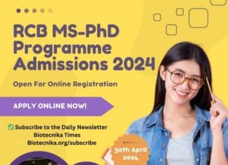RCB MS-PhD 2024 Admission