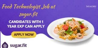 sugar.fit Food Technologist Job
