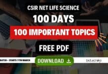 100 Important Topics List For CSIR NET