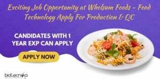 Wholsum Foods QC Job Openings
