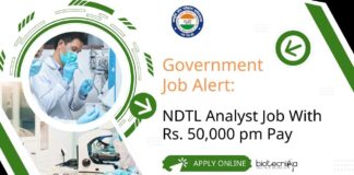 Govt NDTL Analyst Job