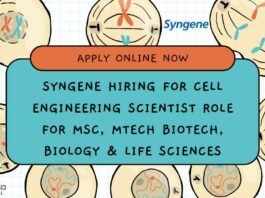 Syngene Hiring For Cell Engineering